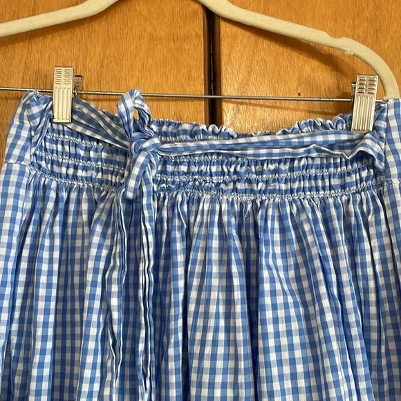 Max Studio Blue Gingham Midi Skirt - Picture 4 of 4